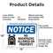 Signmission No Backpacks Allowed On Property, 14 in W x Rectangle, Aluminum OS-2PACK-NS-A-1014-L-14385 - alternate 5